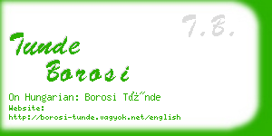 tunde borosi business card